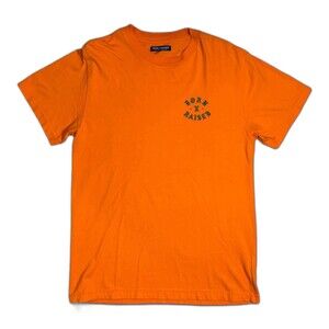 Born X Raised T-Shirt Men’s Small Orange‎ Graphic Big Logo Streetwear